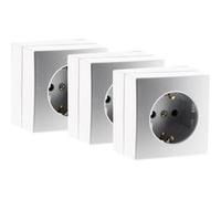 Zenitech Lot de 3 Prises Schuko saillie 16A Bel'Vue - Argent