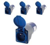 Zenitech Lot de 4 adaptateurs 16 A vers CEE17 pour Camping | 4 adaptateurs compacts sans câble, prise femelle 16 A 2P+T vers fiche mâle CEE17, camping et nautisme