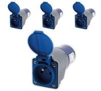 Zenitech - Lot de 4 adaptateurs compact sans câble femelle 16A 2P+T en mâle CEE17 pour camping, nautisme