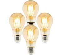 Zenitech - Lot de 4 ampoules déco filament LED ambrée 4W E27 2500K Ambrée G