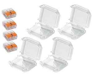 Zenitech Lot de 4 boîtiers de Connexion étanches IPX8 3 entrées S221 Wago