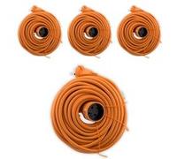 Zenitech - Lot de 4 prolongateurs 16A HO5VV-F 2x 1,5mm² 2P sans terre - Orange 40m