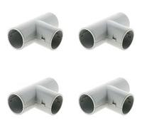 Zenitech - Lot de 4 Té dérivation pour tube IRL Ø25mm - Gris gris