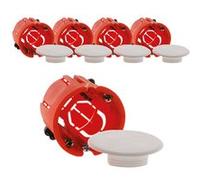 Zenitech - Lot de 5 boîtes applique murs creux placo Ø40x40mm - Rouge G