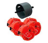 Zenitech Lot de 5 boîtes d'encastrement cloison sèche Ø67x40mm - Rouge