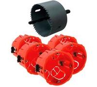 - Lot de 5 boîtes d'encastrement cloison sèche Ø67x40mm - Rouge