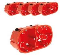 Zenitech - Lot de 5 boîtes d'encastrement placo double entraxe 71mm - Rouge Rouge