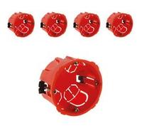 Zenitech - Lot de 5 boîtes placo appareillage vis et griffes - Ø67x40mm + vis - Rouge Rouge