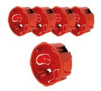 Zenitech - Lot de 5 boîtes placo pour appareillage vis & griffes - Ø85x40mm avec vis - Rouge G