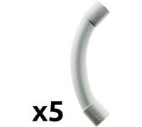Zenitech - Lot 5 Courbes Tube IRL Ø25mm - PVC Rigide - Compatible Ø16, Ø20, Ø25mm, Pose Facile, Espaces Restreints, Organisation et Protection Câblages - Dérivations Sécurisées - Gris