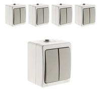 Zenitech - Lot de 5 doubles va-et-vient IP54