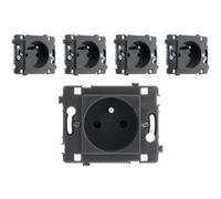 Zenitech - Lot de 5 prises 16A 2P+T noir Clarys Noir