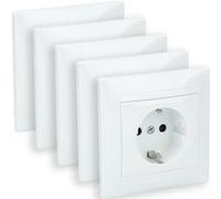 Lot de 5 prises encastrées Schuko - Blanc - Zyna - Zenitech