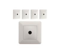 Zenitech - Lot de 5 prises TV Ø9,52mm - blanc -