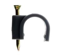 Zenitech - Lot de 50 Attaches Plastiques Ø20 mm - Gris - Avec Clou Spécial Béton - Certifié CE - Idéal pour Fixer Câbles Électriques - Crochet Durable et Facile à Installer