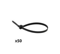 Zenitech - Lot de 50 Colliers Réutilisables 7,6 x 250 mm - Noir - Plastique Solide - Gâchette Intégrée pour Retrait Facile - Réduction des Déchets - Idéal pour Bricolage et Organisation de Câbles