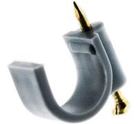 Zenitech - Attaches plastiques Ø20 mm - Clou spécial béton - Certifié CE - Lot de 50 Gris