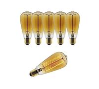 Lot De 6 Ampoules D?Co Filament Carbone Edison 25w E27 2700k (Blanc Chaud)