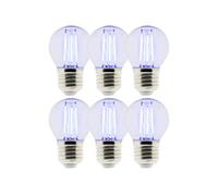Zenitech - Lot de 6 Ampoules LED déco filament - Bleu 3W E27 sphérique