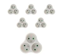 Zenitech - Lot de 6 Multiprises Triplite 3x16A - Sécurité Enfant - Polypropylène, Conception Durable - Idéale pour Les Raccordements Électriques Domestiques - Blanc