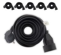 Zenitech - Lot de 6 prolongateurs 16A 2P+T HO5VV-F 3G1,5mm² - noir 5m Noir G