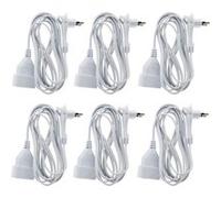 Zenitech - Lot de 6 prolongateurs sans terre avec fiche extraplate 2x 0,75mm² - Blanc 3m Blanc G