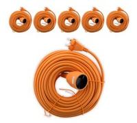 Zenitech - Lot de 6 rallonges Schuko 16A HO5VV-F 2x1,5mm² 25m - Orange