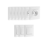 Zenitech - Lot de 7 Prises + 3 va et Vient - Blanc - Artezo