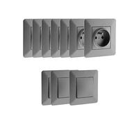 Zenitech - Lot de 7 prises et 3 va et vient titanium - Artezo