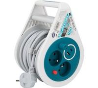 Mini Enrouleur 2 Prises P+T + 2 USB - 7m - Bleu - Zenitech