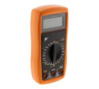 Zenitech - Multimètre Antichoc 17 Calibres - Plastique - Écran LCD 15mm, Extinction Auto 15 Min, Bouton Maintien, Sélecteur Rotatif - Test Transistor Inclus - Usage Électronique - Orange