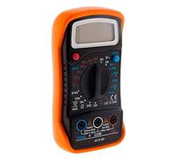 Zenitech - Multimètre Digital 300V CAT III - Compact et Résistant avec Support Rabattable - Livré avec Pointes de Touche et Piles AAA - Certifié CE - Noir, Orange
