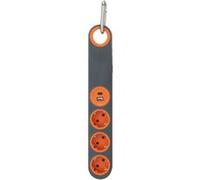 Zenitech - Multiprise 3 prises Schuko + crochets + lumière + 2 USB A+C - Gris/Orange - Klipo gris