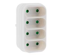 Zenitech - Multiprise Façade 4 Prises Quadriplite - Puissance Max 6A par Prise - Design Élégant et Discret - Sécurité Intégrée Contre Surcharges et Courts-circuits - Blanc