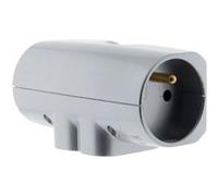 Multiprise 4 prises latérale pour TV écran plat - Quadriplite - 2x16A + 2x6A - Chrome - Zenitech