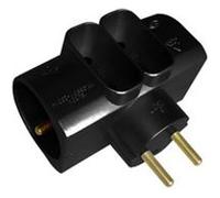 Multiprise 4 prises latérale pour TV écran plat - Quadriplite - 2x16A + 2x6A - Noir - Zenitech