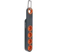 Zenitech - Multiprise 4 prises Schuko 16A + lumière - Gris/Orange - Klipo gris