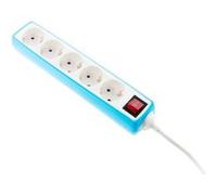 Multiprise 5 Prises Schuko 16A + Interrupteur - Bleu - Zenitech