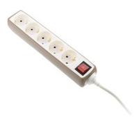 Zenitech - Multiprise 5 prises Schuko 16A + interrupteur - Taupe