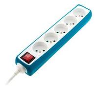 Multiprise 5 prises 16A 2P+T avec interrupteur et housse bleue - Zenitech