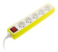 Multiprise 5 prises 16A 2P+T avec interrupteur et housse jaune - Zenitech