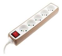 Zenitech - Multiprise 5x16A 2P+T + Interrupteur + Housse - Taupe