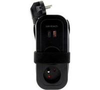Bloc multiprise nomade 4 prises dont 2 USB - Noir - Mundo - Zenitech