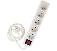 Zenitech Multiprise avec interrupteur, 5 prises blanche prise plate