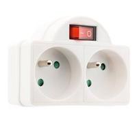 Zenitech - Multiprise biplite 16A + interrupteur façade - blanc Blanc G
