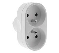Zenitech Multiprise biplite pour façade 16A – Sécurité enfant – Norme NF – Blanc