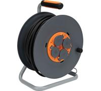 Zenitech Enrouleur de chantier IP44 4 prises 16A 3G1,5mm² 40 m avec guide-câble Orange