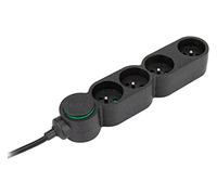 Zenitech Multiprise écoresponsable Home Green, 4 Prises 2P+T, Noir | 4 prises 2P+T, coloris noir