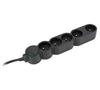 Zenitech Multiprise écoresponsable Home Green, 5 Prises 2P+T, Noir | 5 prises 2P+T, coloris noir