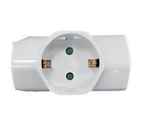 Zenitech Multiprise Murale Biplite 2 Prises 16A Schuko sans Câble Blanc | Sans Câble, Branchement Direct sur Prise Murale, Format Compact, Conforme CE, Blanc, Montage sans Outil Spécifique